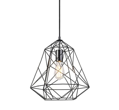 QAZQA framework - Moderne Hanglamp - 1 lichts - Ø 370 mm - Zwart - Woonkamer | Slaapkamer | Keuken