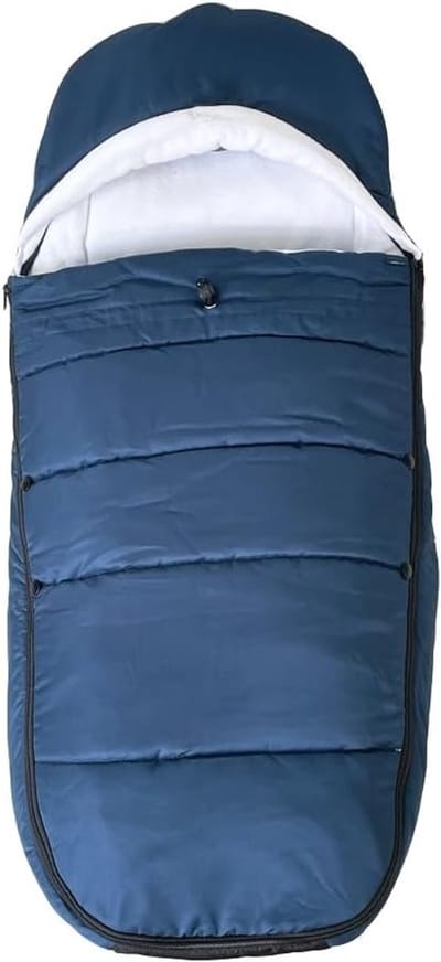 Dikke Voetenzak voor Kinderwagens, Geschikt voor Babyzen, Stokke en Bugaboo, Weerbestendig en Makkelijk Schoon te Maken (Blauw)
