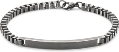 Frank 1967 Armband – 7FB-0676 - Naamplaat – 21 cm – Geborsteld Zilverkleurig Staal