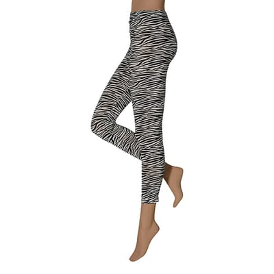Apollo - Dames legging met print - Zebra design - Maat L/XL - Legging dames - Legging meisje - Leggings - Legging carnaval - Legging dames katoen