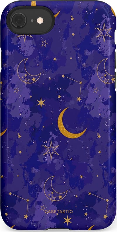 Casetastic Hoesje Geschikt voor Apple iPhone 7/8/SE - Stijlvolle Beschermende Duo-layer Case - Sterrennacht
