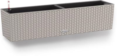 LECHUZA BALCONERA Cottage 80 - Plantenbak - met uitneembare binnenbak - met bewateringssysteem - ALL-IN-ONE set met LECHUZA-PON - zandbruin