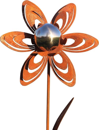 Tuinsteker Metaal Roest - Roestdecoratie Tuin - Tuin Decoratie - Handgemaakt Unieke Patina - 118 cm Hoog - Roestkleurig