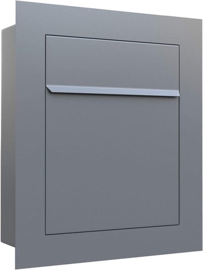 Inbouwbrievenbus - Wandbrievenbus brievenbus - Post ontvangen - Afsluitbaar met sleutel - 42x49x15.5 cm - Grijs metallic