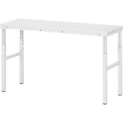 Rau onderstel Serie E, handmatig in hoogte verstelbaar, 22 mm spaanplaat met melamine coating, tot 450 kg, B 1500 x D 700 x H 650-1000 mm, lichtgrijs