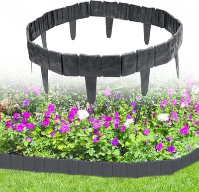 Gazonrand kunststof - Bloembed omranding - Tuin scheiden - Eenvoudige installatie - 98 meter - Antraciet
