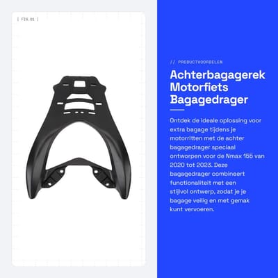 Dailygoods- Achterbagagerek voor Nmax155 2020-2023 - Aluminium Bagagedrager - Veilige Installatie - Extra Opbergruimte - Verbeterde Veiligheid - Handige Opslag