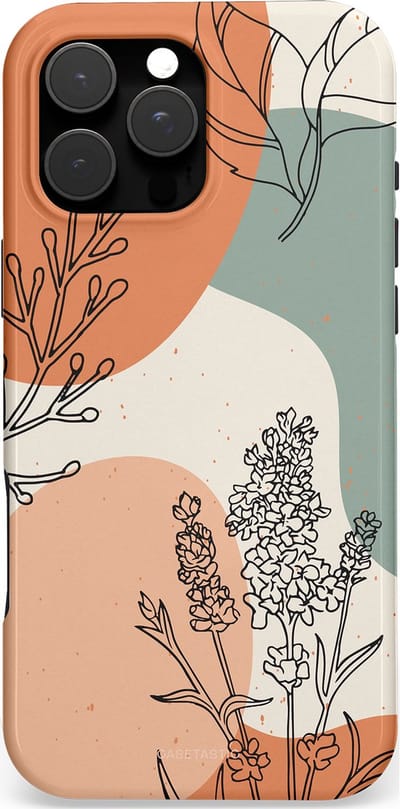 Casetastic Hoesje Geschikt voor Apple iPhone 16 Pro Max Magsafe - Stijlvolle Beschermende Duo-layer Case - Lijnenspel Natuur
