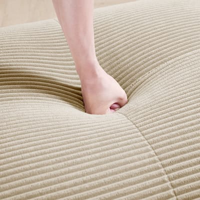 DESMIU Hoekbank 382 Cm - Modulair 4-Zits Met Chaise Longue En Anti-Slip Ontwerp - Voor Woonkamer - Corduroy - Zwart