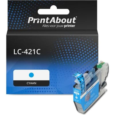 PrintAbout Inktcartridge LC-421C Cyaan geschikt voor Brother