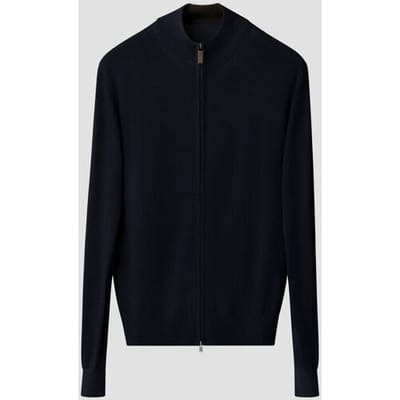 Eton Vest Full Zip Knit Merino Extrafine Navy / male