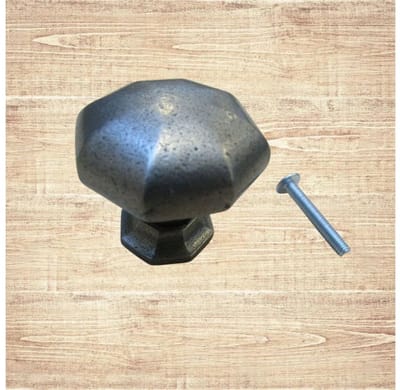 Octagonal Bold Cabinet Knob Antique Iron 37mm
