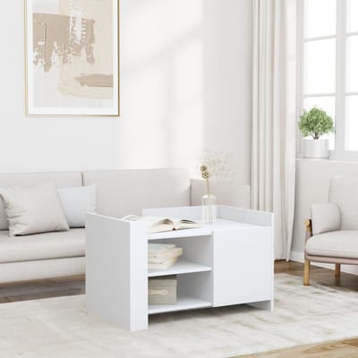 vidaXL - Salontafel - 80x50x50 - cm - bewerkt - hout - wit