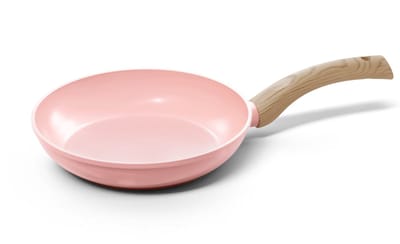 Cook & Pan Koekenpan Ø 28 cm Roze - PFAS vrij - Alle Warmtebronnen - Cool Touch Handgreep - Koeken Pan met 7 jaar Garantie - Krasbestendige Anti Aanbaklaag - Vaatwasserbestendig - Gas, Inductie, Elektrisch, Oven