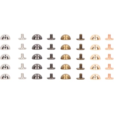 20 Ensembles Rivets à Dôme Vissé Antirouille 4 Couleurs Rivets à Tête Ronde pour Décorer Vêtements Chaussures Sacs Colliers pour Animaux de Compagnie beige