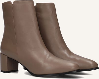 Notre-V 8560 Enkellaarsjes - Enkelboots met rits - Dames - Taupe - Maat 38