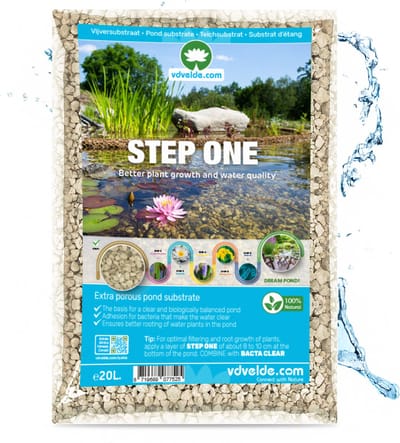 vdvelde.com - STEP ONE Vijversubstraat 20L - Poreus Substraat voor Vijverplanten en Vijverfilter - Natuurlijke Filtering - Vervangt Lavasteen - Veilig voor Vis en Dier
