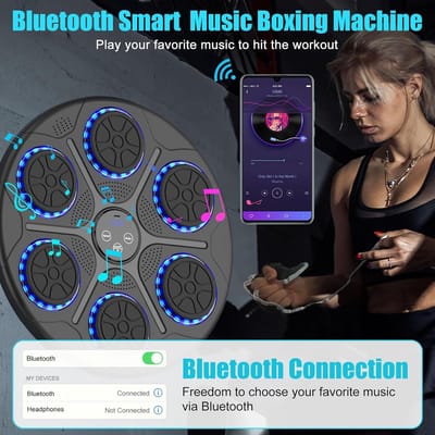 Muziek Boksmachine - Interactieve Trainer - Thuis Sporten - Bluetooth Muziek Connectie - 41 cm - Zwart