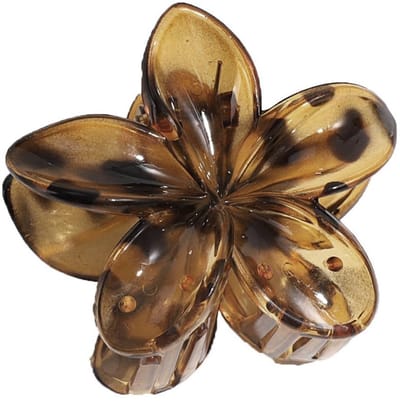 Dailygoods- Haarspelden Plumeria Bloemen - Antislip Haarclip - Klauwclip - Sterke Grip - Haarstyling-accessoires - Duurzaam Kunststof - 7 x 8 cm - Haarklem