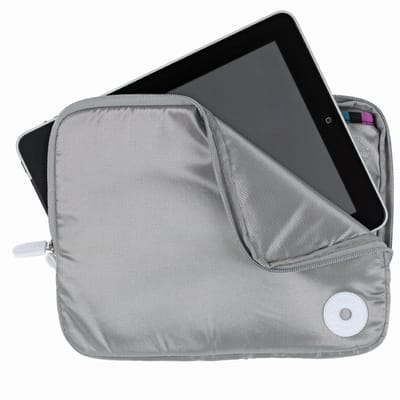 Ipad-tablet hoes large shiny silver