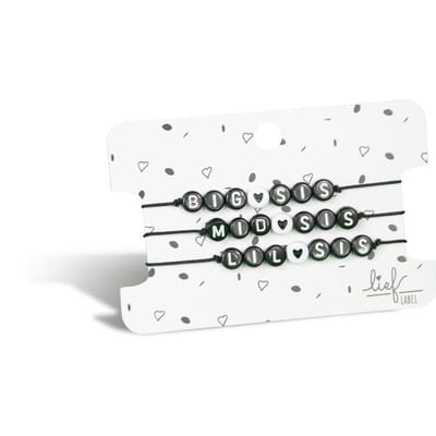Armbandjes zwart Big, Mid & Lil sis