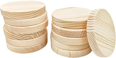 Houten Cirkels - Blanco Plaquettes - Ambachtelijke Projecten - Natuurlijk Dennenhout - 10x1.5 cm - Onbehandeld