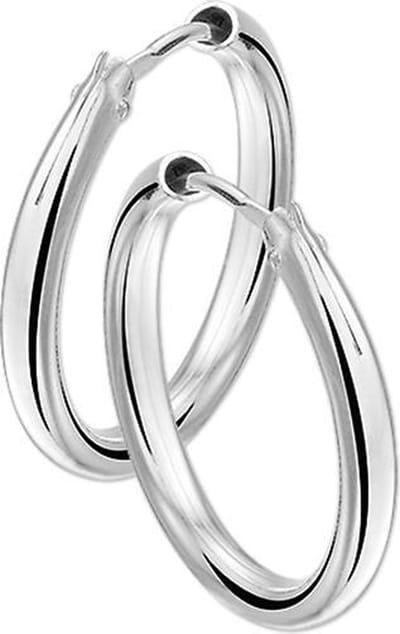The Jewelry Collection Oorringen Ronde Buis - Zilver