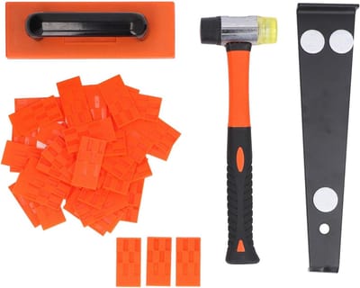 Vloerinstallatieset - Laminaat Gereedschap - Vloeren Leggen - Compleet 43-delig - 40 Afstandhouders - Grijs