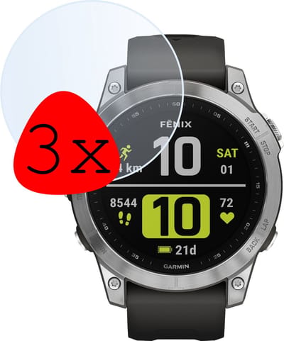 Screenprotector - 3 Stuks Geschikt voor Garmin Fenix 7 - Extra Sterk - Tempered Glass - Gehard Glas - Beschermglas Screen Cover - Bescherm Protector voor Smartwatch