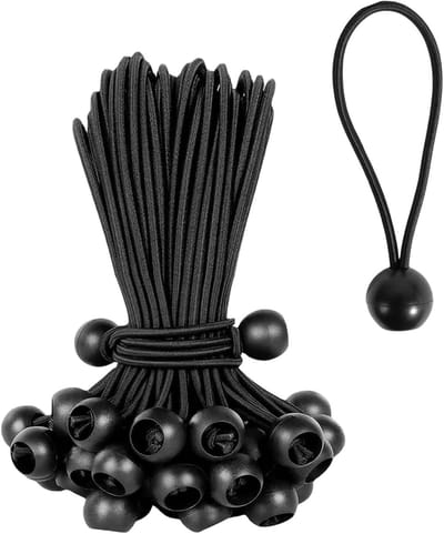 Elastische touw met bal, rubberen spanband voor tuin gordijnen, partytenten, banners en borden