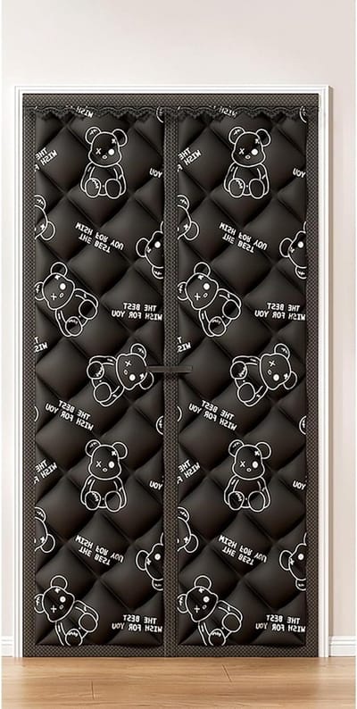 Geïsoleerd Deurgordijn - Thermische Gordijn - Warmte Binnen Houden - Automatisch Sluitend - 90x20 cm - Zwart