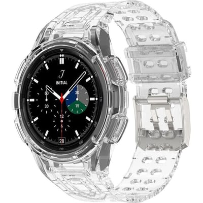 Samsung Galaxy Watch 4 Classic 46mm siliconen bandje met frame (transparant)