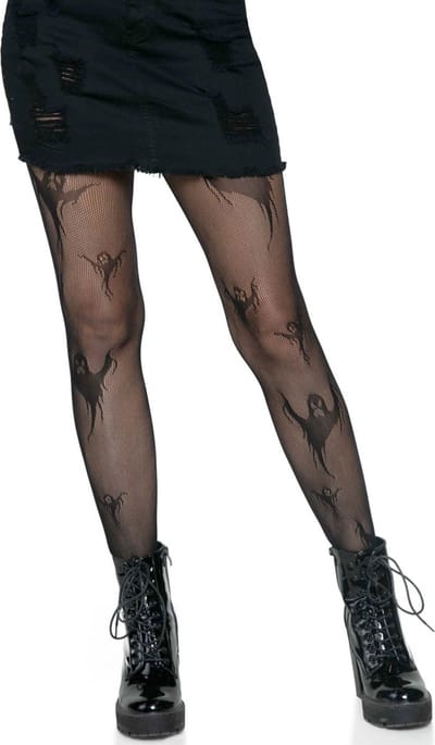 Leg Avenue - Spooky Ghost Fishnet Panty - Zwart