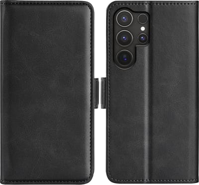 MobyDefend Hoesje - Geschikt voor Samsung Galaxy S25 Ultra - Luxe Wallet Book Case (Sluiting Zijkant) - Zwart