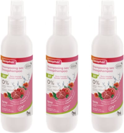 3x Beaphar Bio Droogshampoo voor hond en kat - Vachtverzorging - 200ml