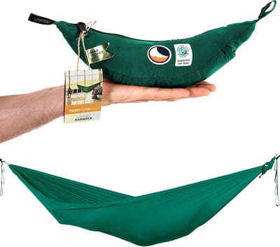 Lichtgewicht Hangmat - Outdoor Relaxen - Kamperen Reizen - PVC-vrij Materiaal - 3.2 x 1.4 Meter - Bosgroen