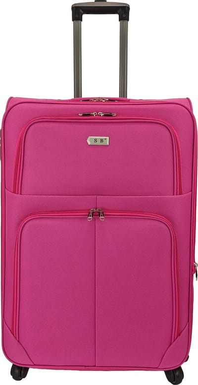 SB Travelbags bagage stoffen koffer 75cm 4 wielen trolley - Roze
