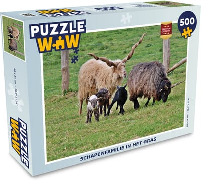 Puzzel Schapen - Gras - Lam - Hoorn - Legpuzzel - Puzzel 500 stukjes