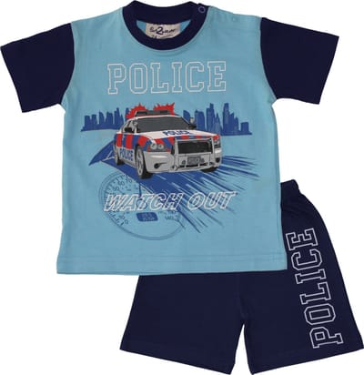 Fun2Wear - Politie Shortama Baby | Dress Blues - Katoen - Maat 62