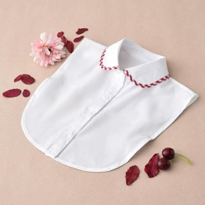 Afneembare Nepkraag Klassieke Halve Shirt Blouse Dickey Kraag Faux Nepkraag Elegant voor Vrouwen Meisjes white
