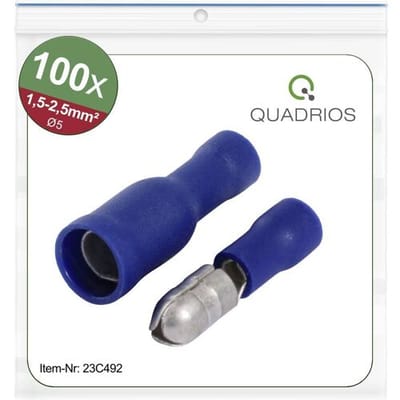Quadrios 23C492 Ronde connector 1.5 mm² - 2.5 mm² Blauw 100 stuk(s)