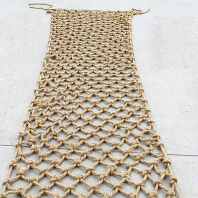 Veiligheidsnet Touw - Hennep Net - Valbeveiliging - Knooploze Weving - 6mm Touw 10cm Gaas - Natuurlijk