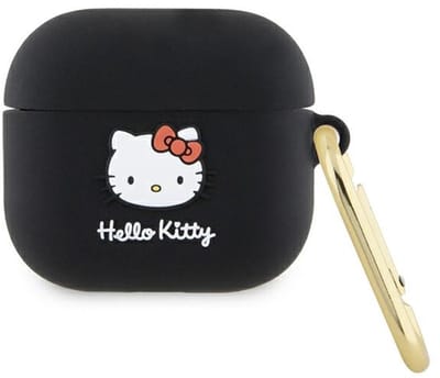 Hello - Kitty - Siliconen 3D Kitty Hoofdhoes voor AirPods - 3 - zwart