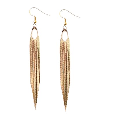 Zilveren -oorhangers -Raya -lang - goudkleurig-Charme Bijoux