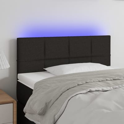 vidaXL - Hoofdbord - LED - 80x5x78/88 - cm - stof - zwart