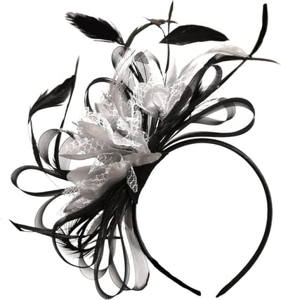 Elegante Zwart Zilver Fascinator Hoofdband voor Bruiloft en Feesten - Unisex