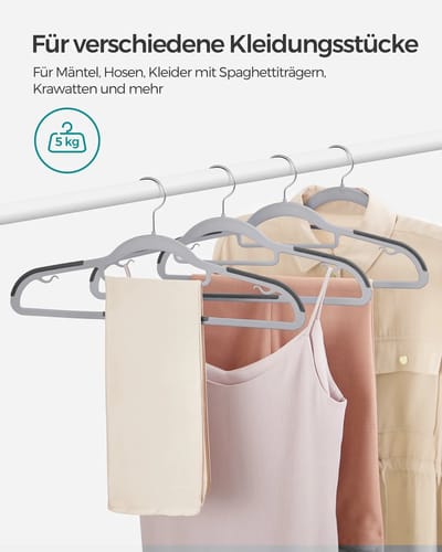 uJOY Kleerhangers - Set van 20 - Zijhaken voor topjes en lingerie - Middenhaak voor sjaals, stropdassen en accessoires - Antislip