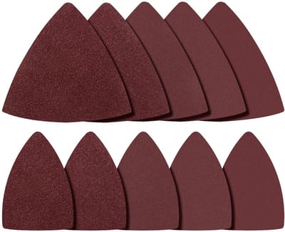 Dailygoods- Schuurpapierset 100 Stuks - Driehoekige Schuurpads - Korrel 60/80/120/180/240 - Klittenbandbevestiging - Voor Hout/Metaal/Gips - Geschikt voor Deltaschuurmachine