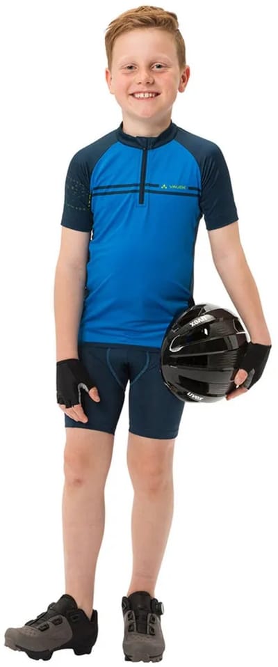 Vaude Bike Elmo Tricot X Korte Mouw Wielertrui Blauw 122-128 cm Kinderen