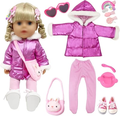 Roze Babykleding Set voor 14-17 Inch Realistische Babypoppen